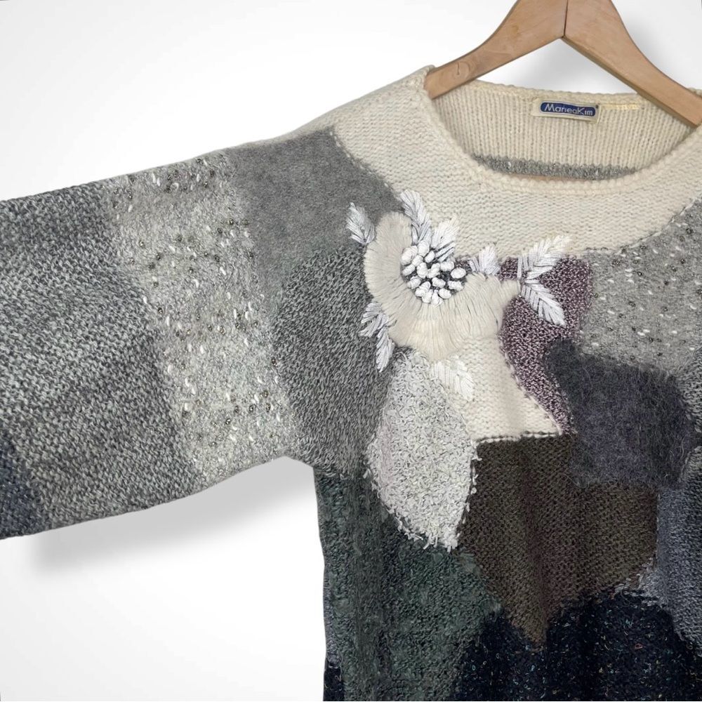 Mariea Kim Vintage '80s Mixed Media Art-to-Wear Sweater - Picture 5 of 11